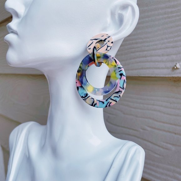 Lele Sadoughi Banded Hoop Earrings - Picture 2 of 4